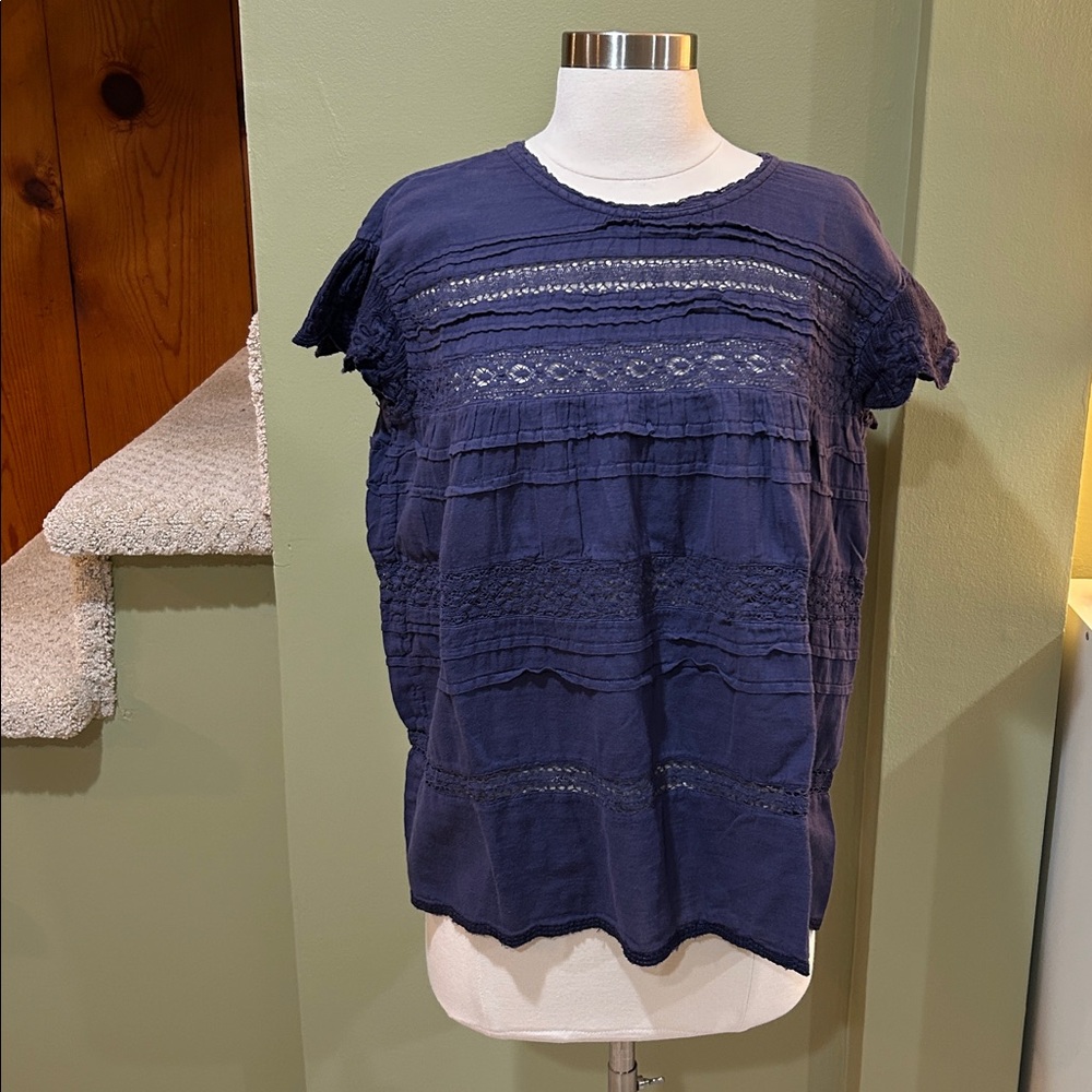 Sundance “Aria” Embroidered Lace Pintuck Blouse – Size Small - Picture 2 of 9